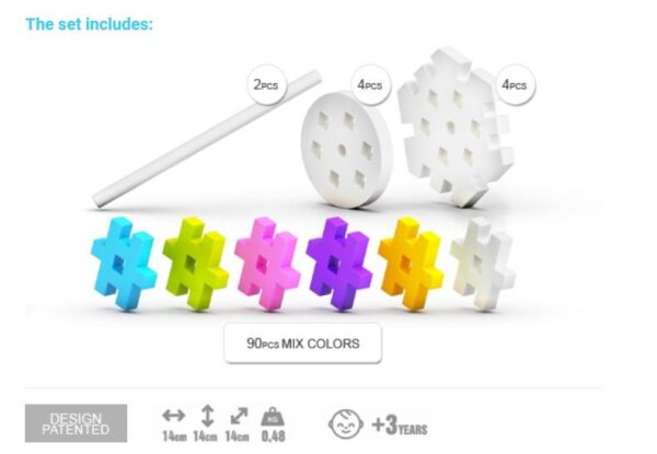 Meli BASIC constructor 100 piezas pastel - Imagen 2