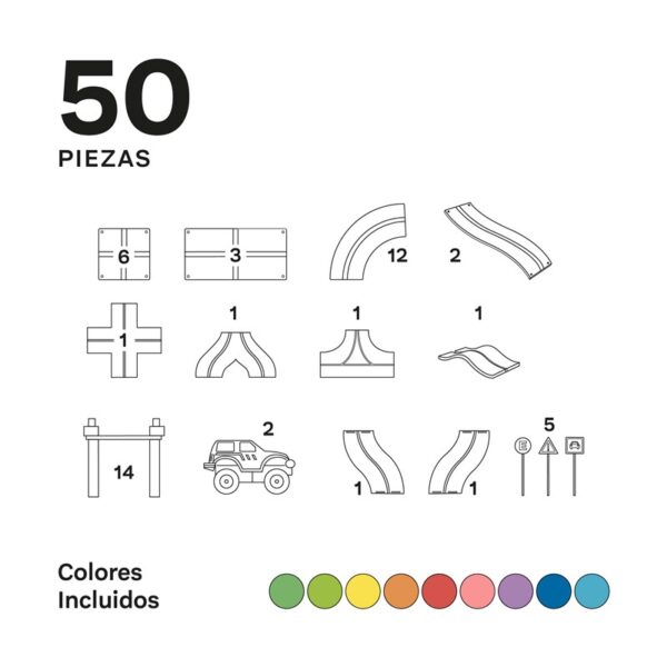 Imanix pista carreras 50 piezas - Imagen 2