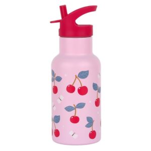 botella acero cerezas