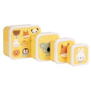 set 4 cajas snack animales