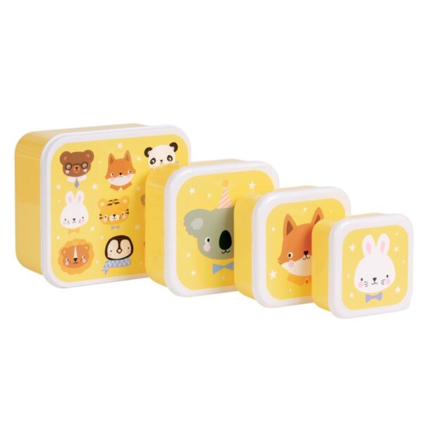 set 4 cajas snack animales