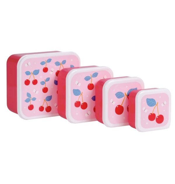 set 4 cajas snack cerezas