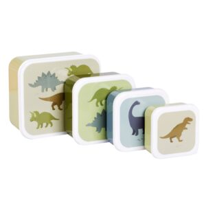 set 4 cajas snack dinosaurios