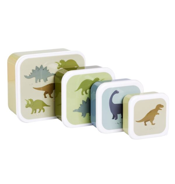 set 4 cajas snack dinosaurios