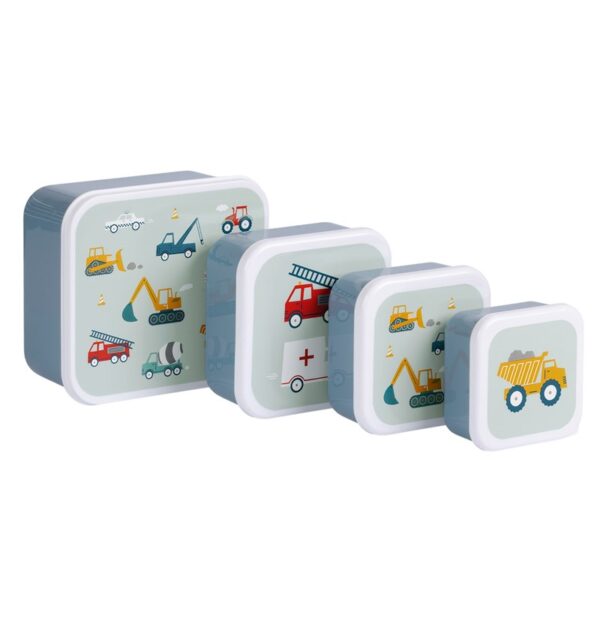 set 4 cajas snack vehiculos - Imagen 2